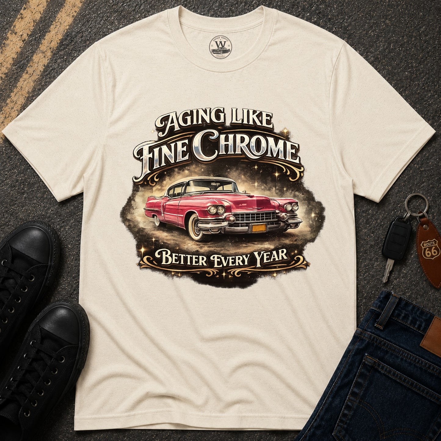 Aging Like Fine Chrome – Classic Car Tee