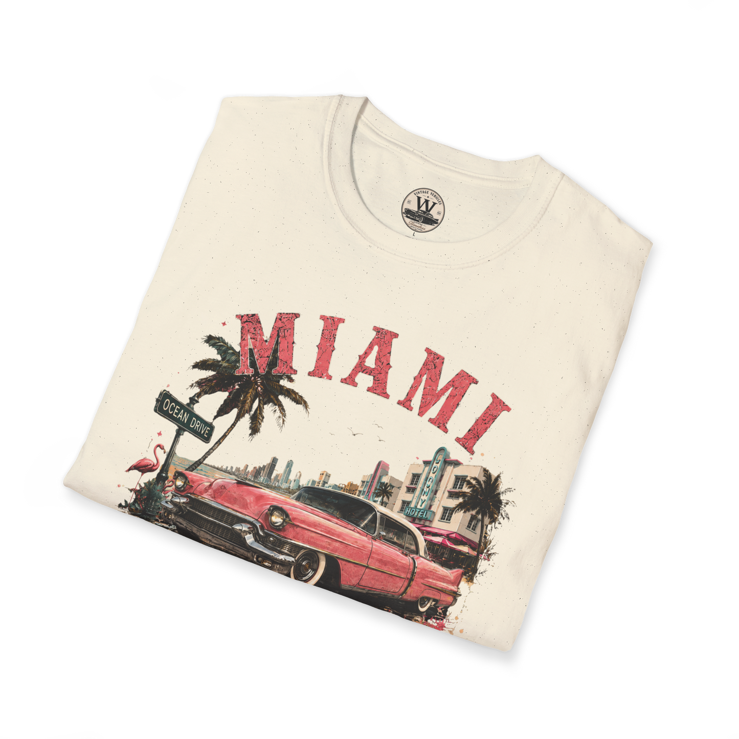 Miami Where Legends Cruise Vintage Car Tee