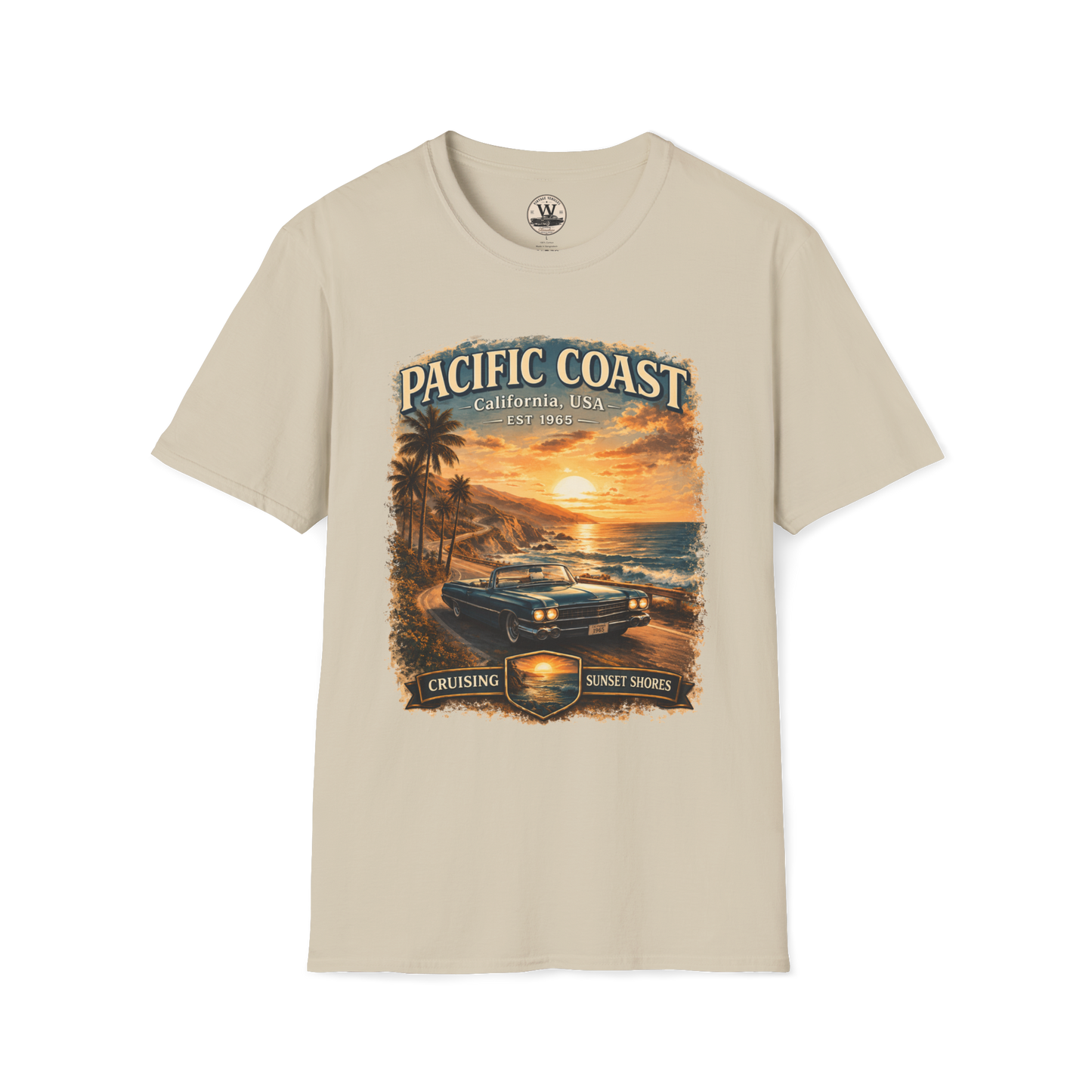 Pacific Coast Classic Car Sunset Tee