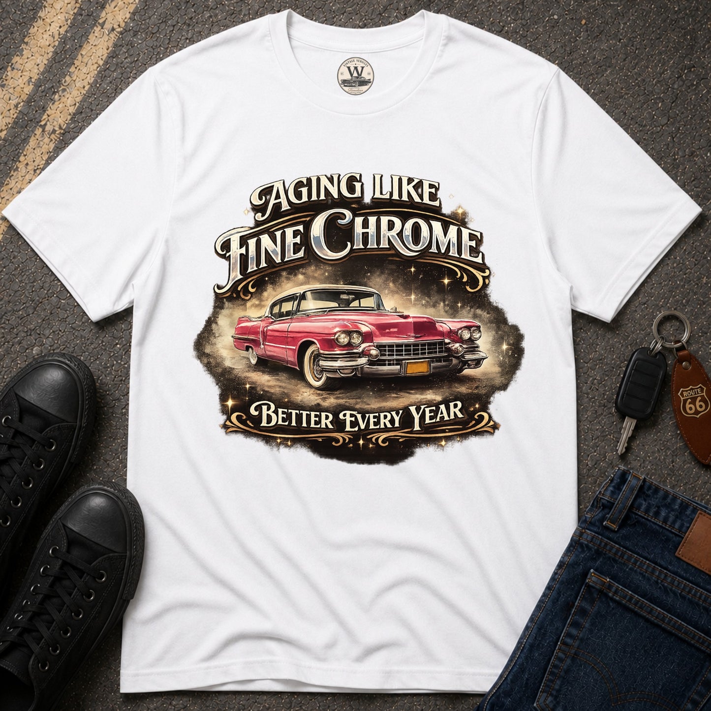 Aging Like Fine Chrome – Classic Car Tee