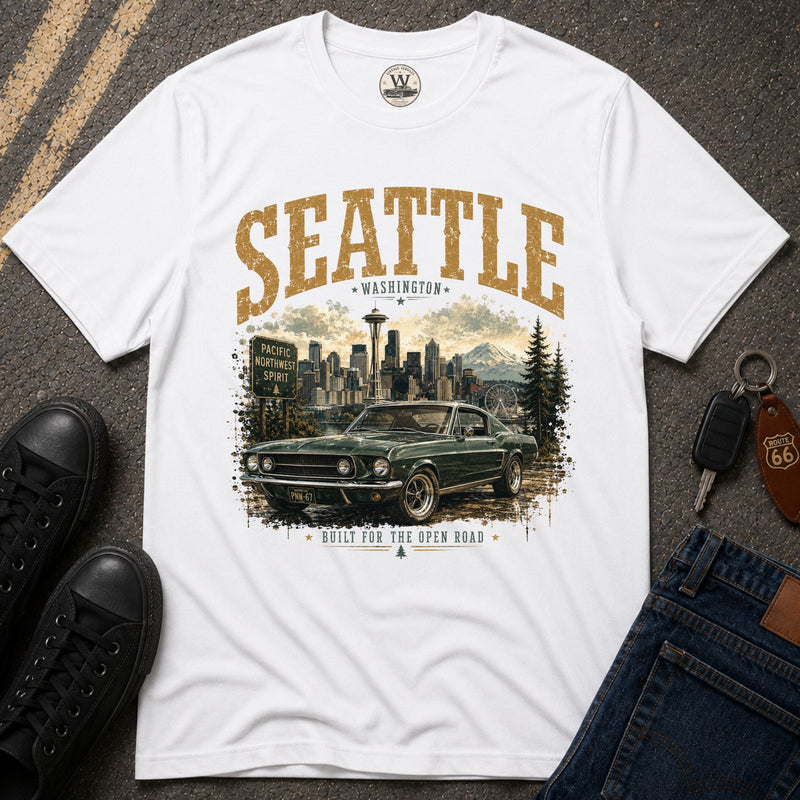 Seattle Vintage Car T-Shirt