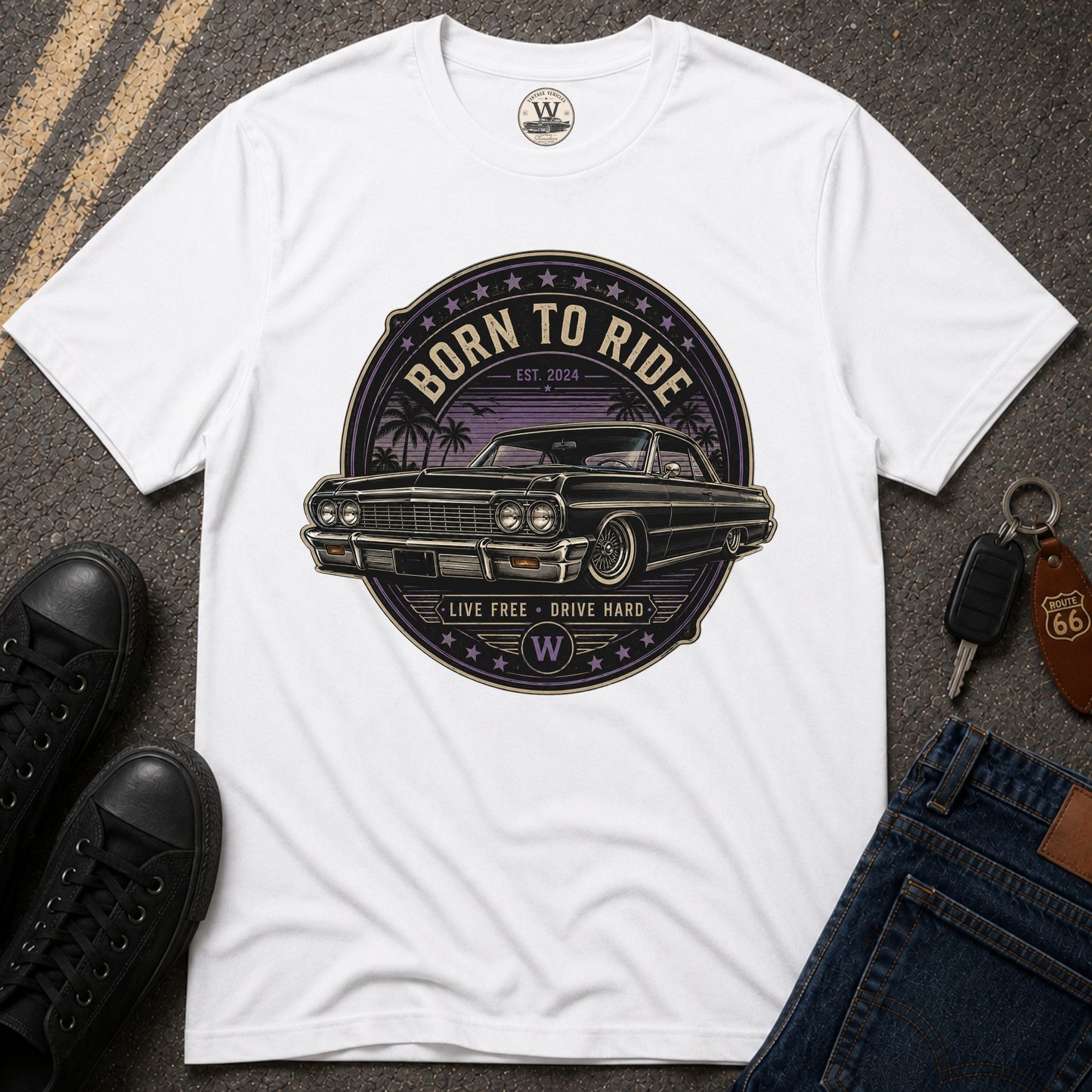 Born To Ride – Classic Lowrider Tee
