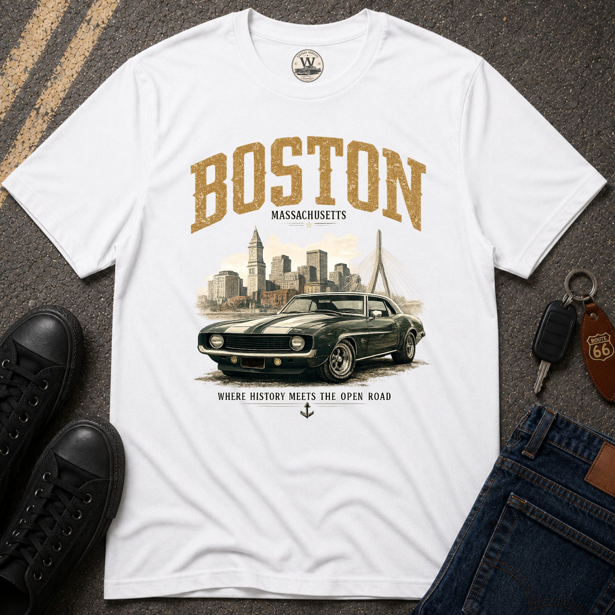 Boston Vintage Car T-Shirt