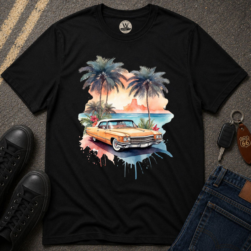 Watercolor Retro Palm Tree Tee