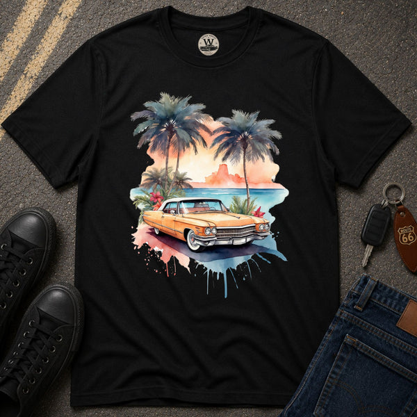 Watercolor Retro Palm Tree Tee