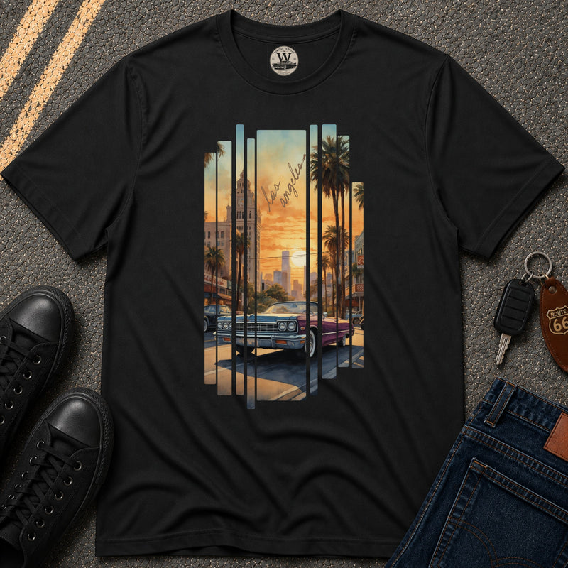 LA Sunset Vintage Car Tee