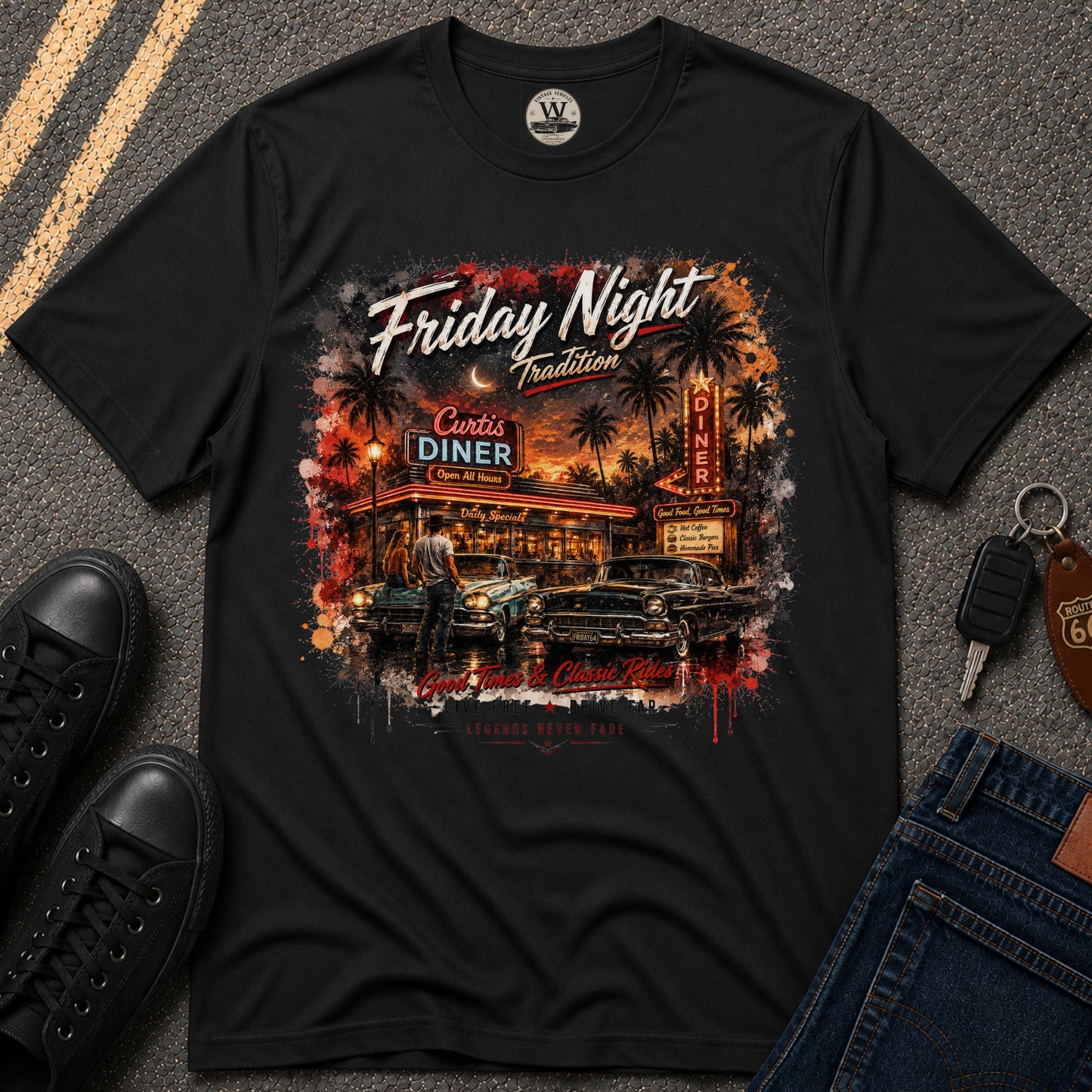 Friday Night Tradition Vintage Car Tee