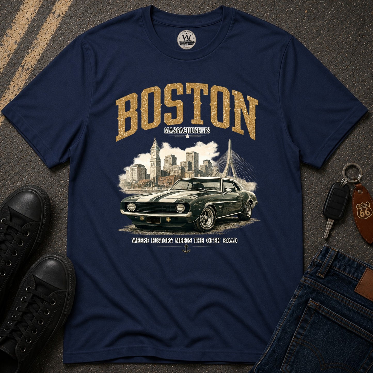 Boston Vintage Car T-Shirt