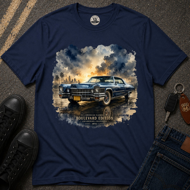 Blue Chrome Cruiser – Retro Tee