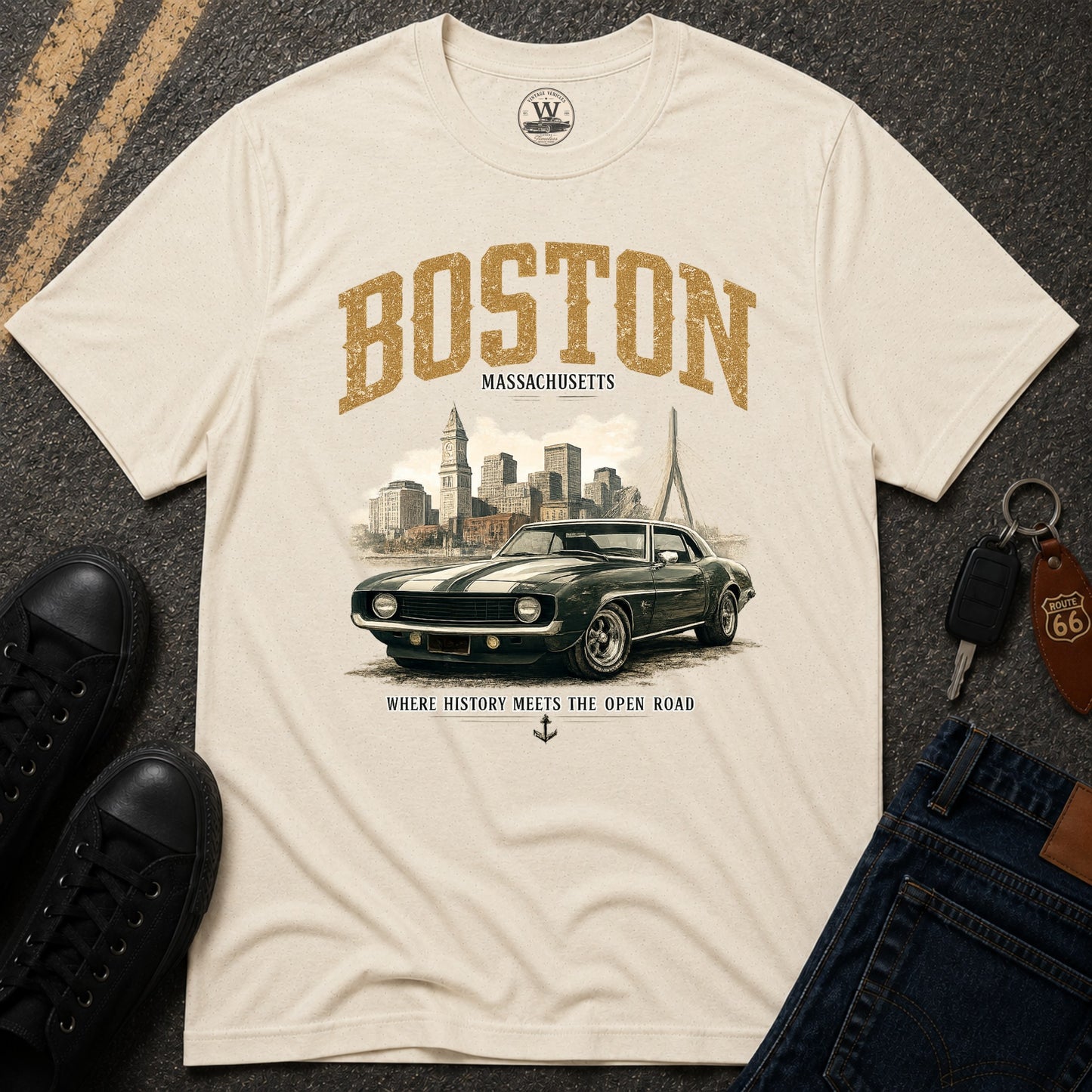 Boston Vintage Car T-Shirt