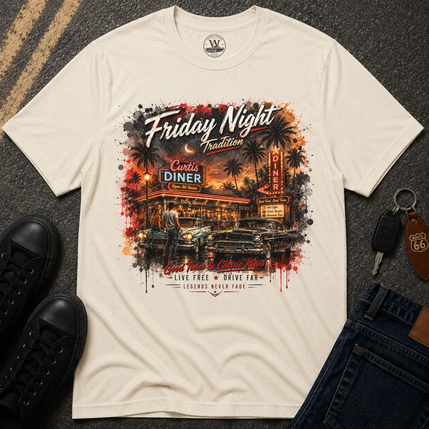 Friday Night Tradition Vintage Car Tee