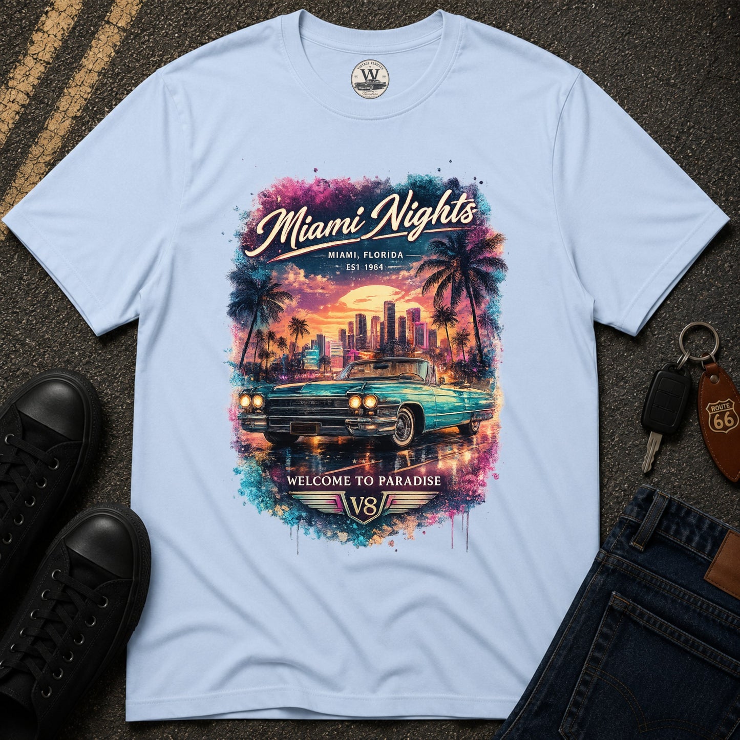 Miami Nights V8 Tee