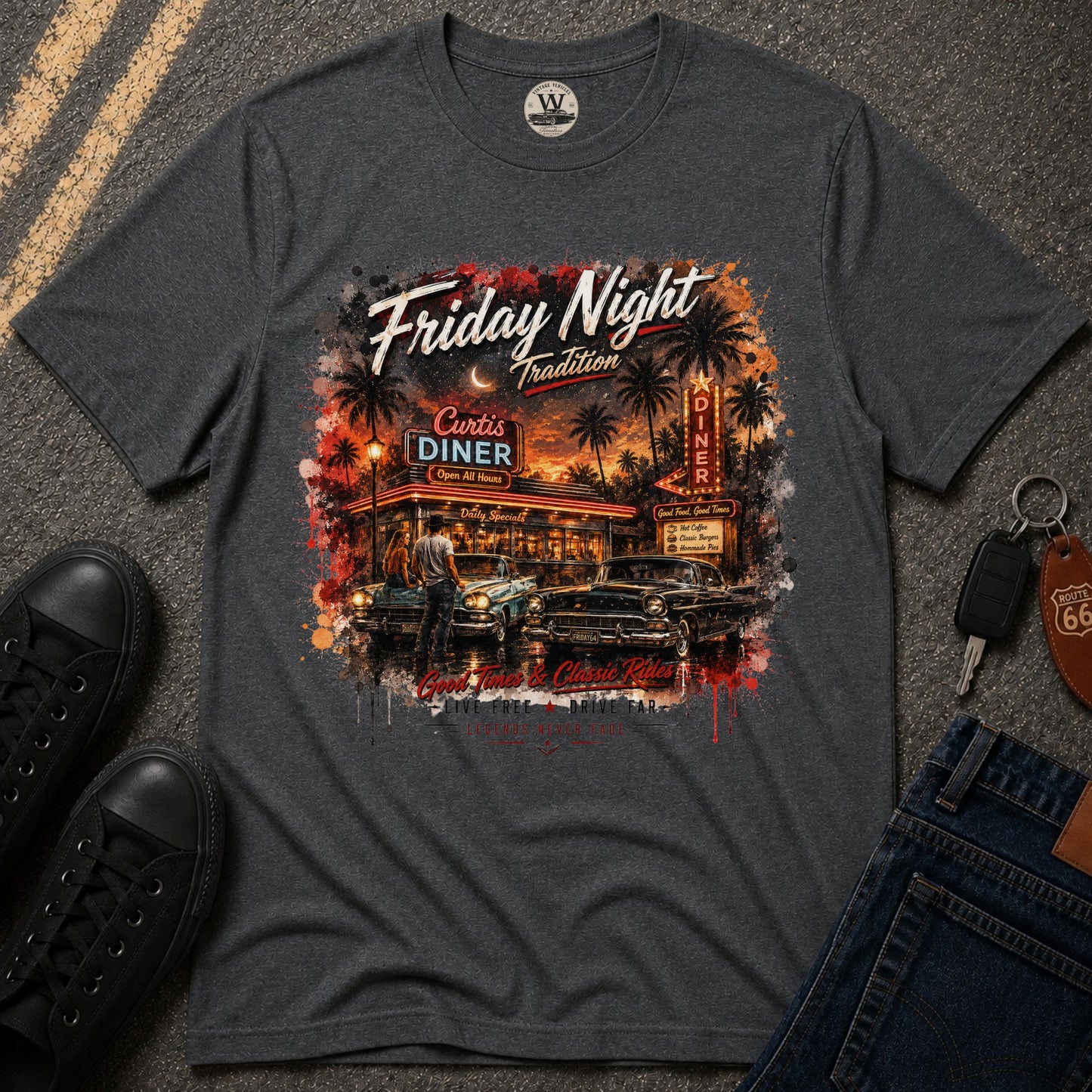 Friday Night Tradition Vintage Car Tee