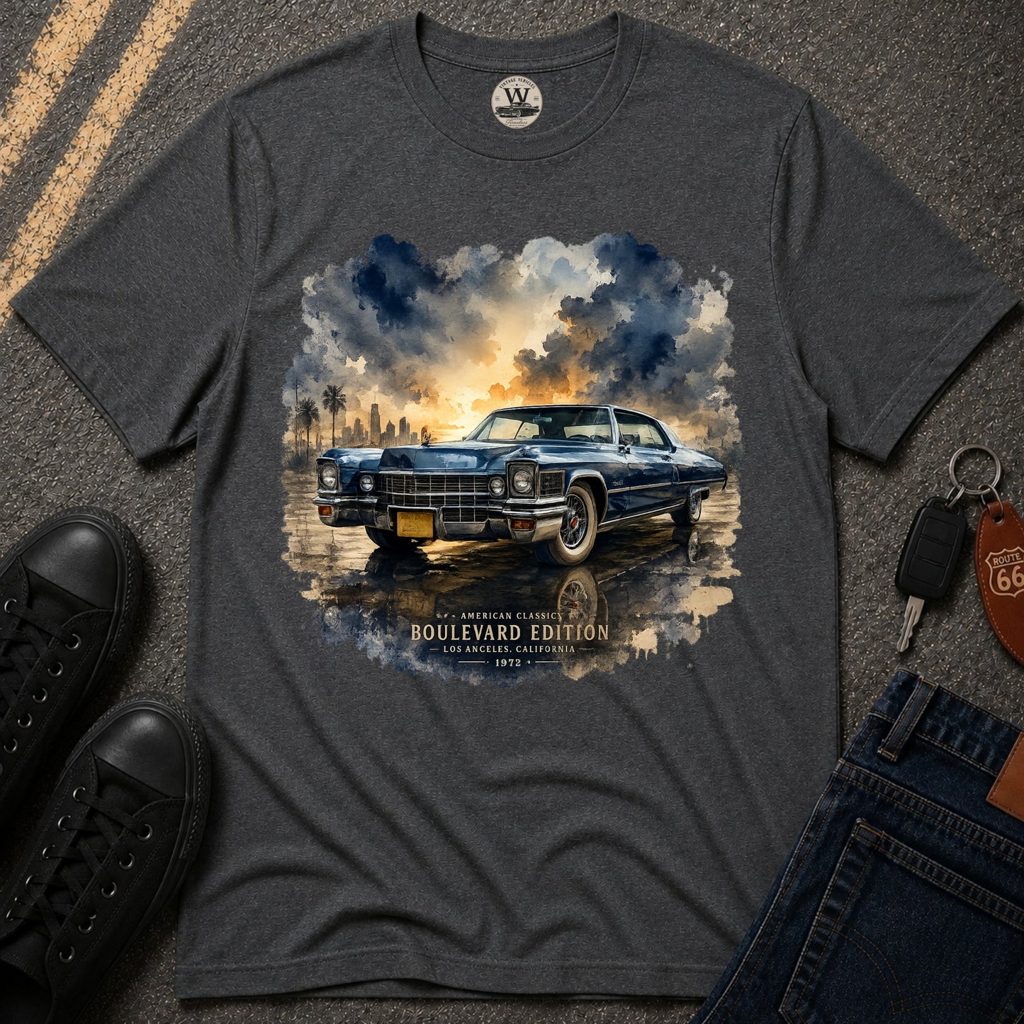 Blue Chrome Cruiser – Retro Tee