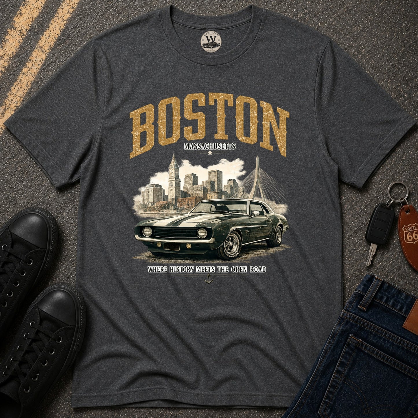 Boston Vintage Car T-Shirt