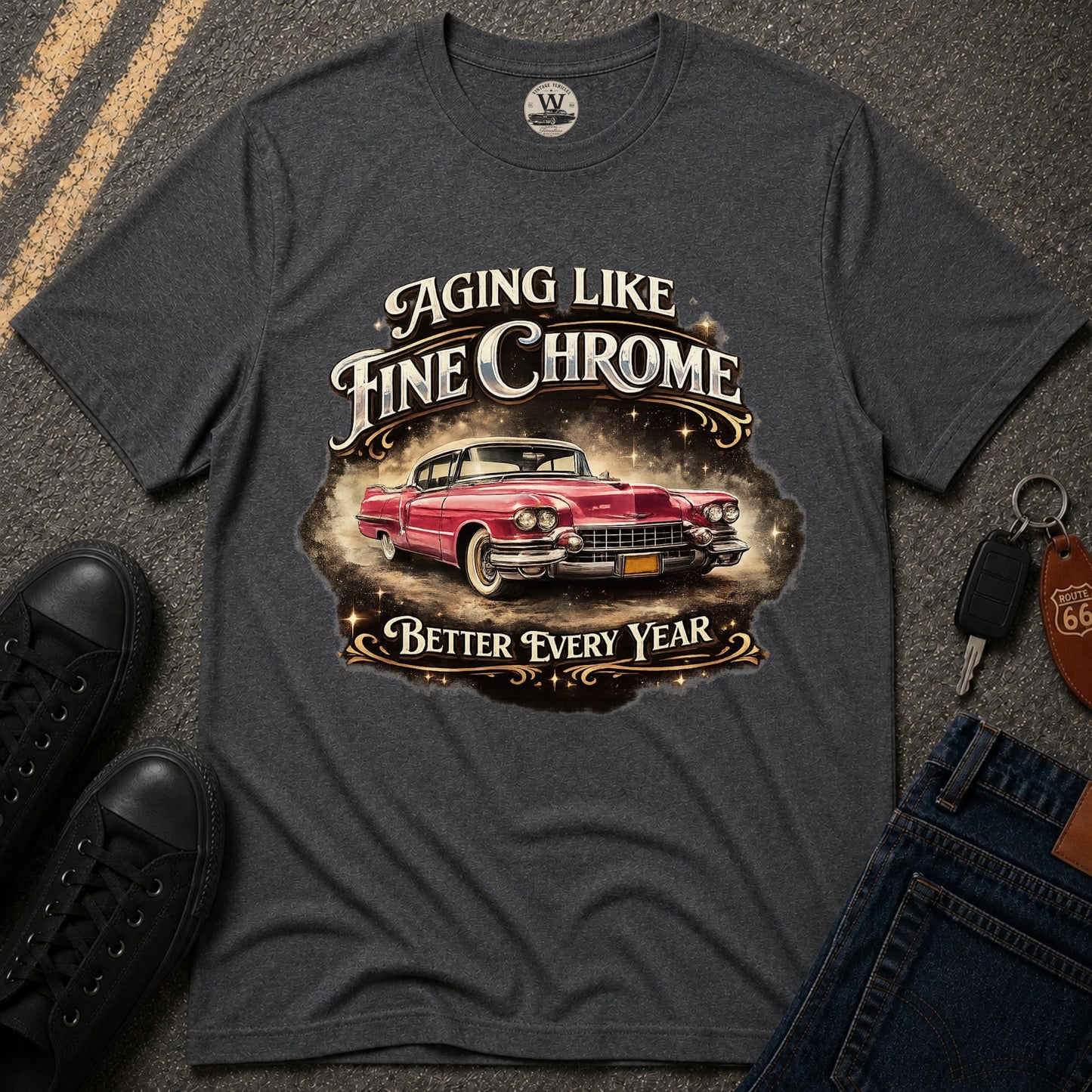 Aging Like Fine Chrome – Classic Car Tee
