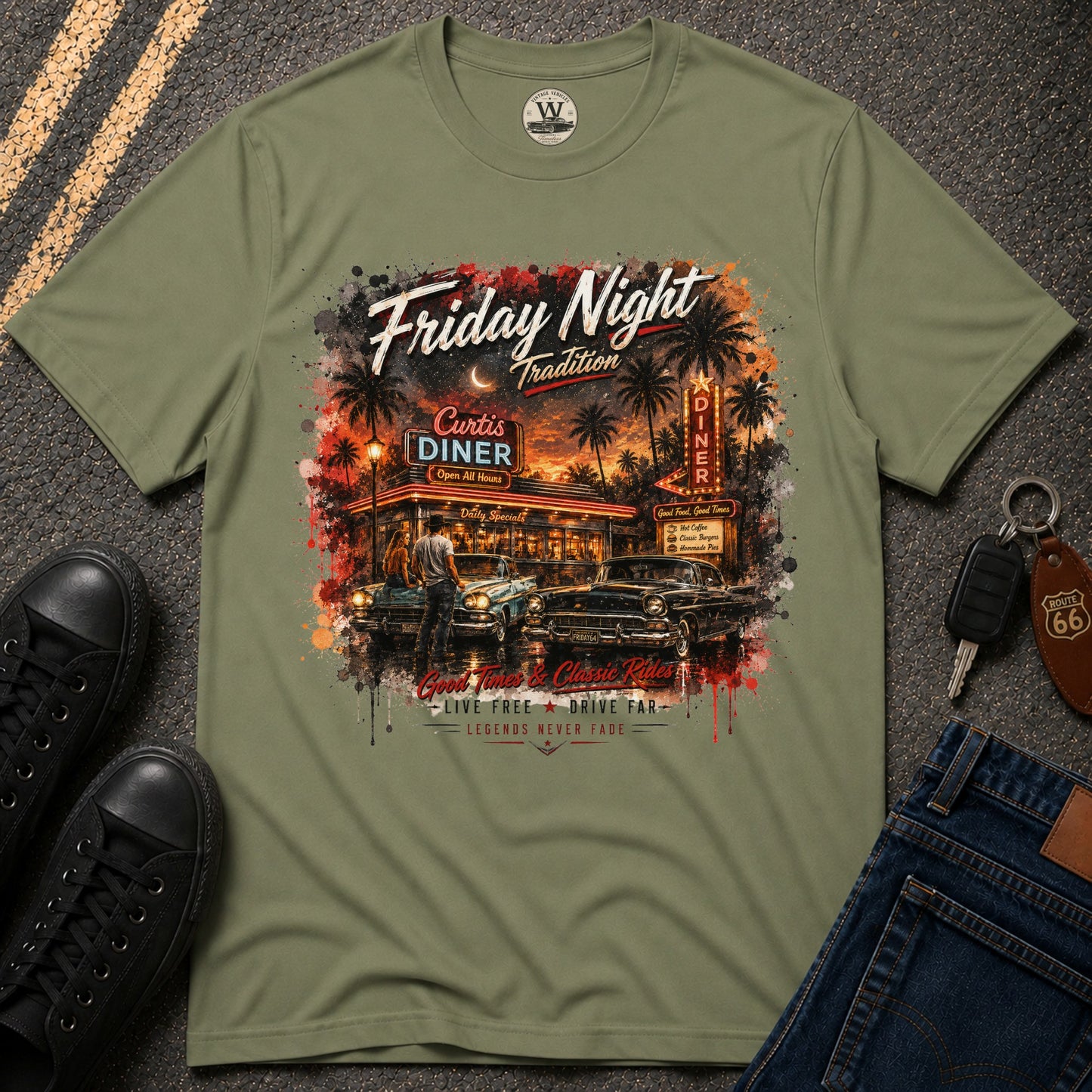 Friday Night Tradition Vintage Car Tee