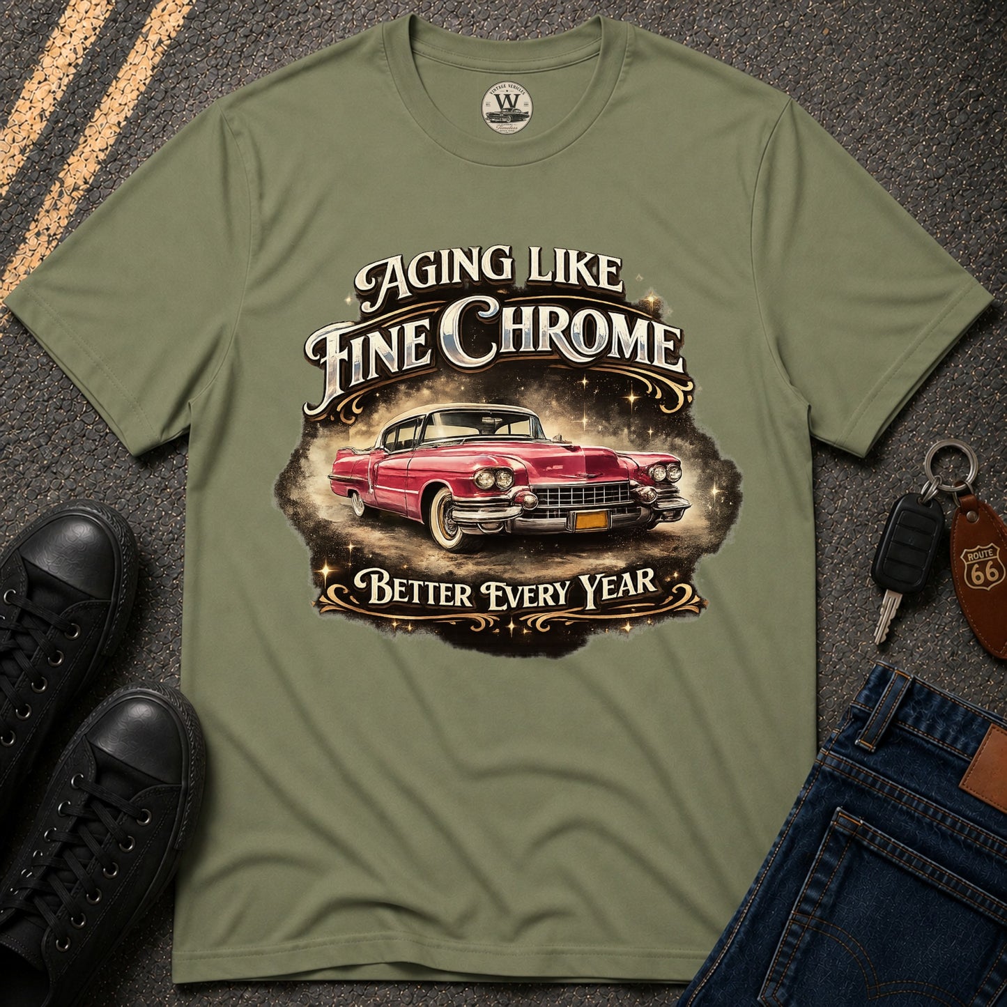 Aging Like Fine Chrome – Classic Car Tee