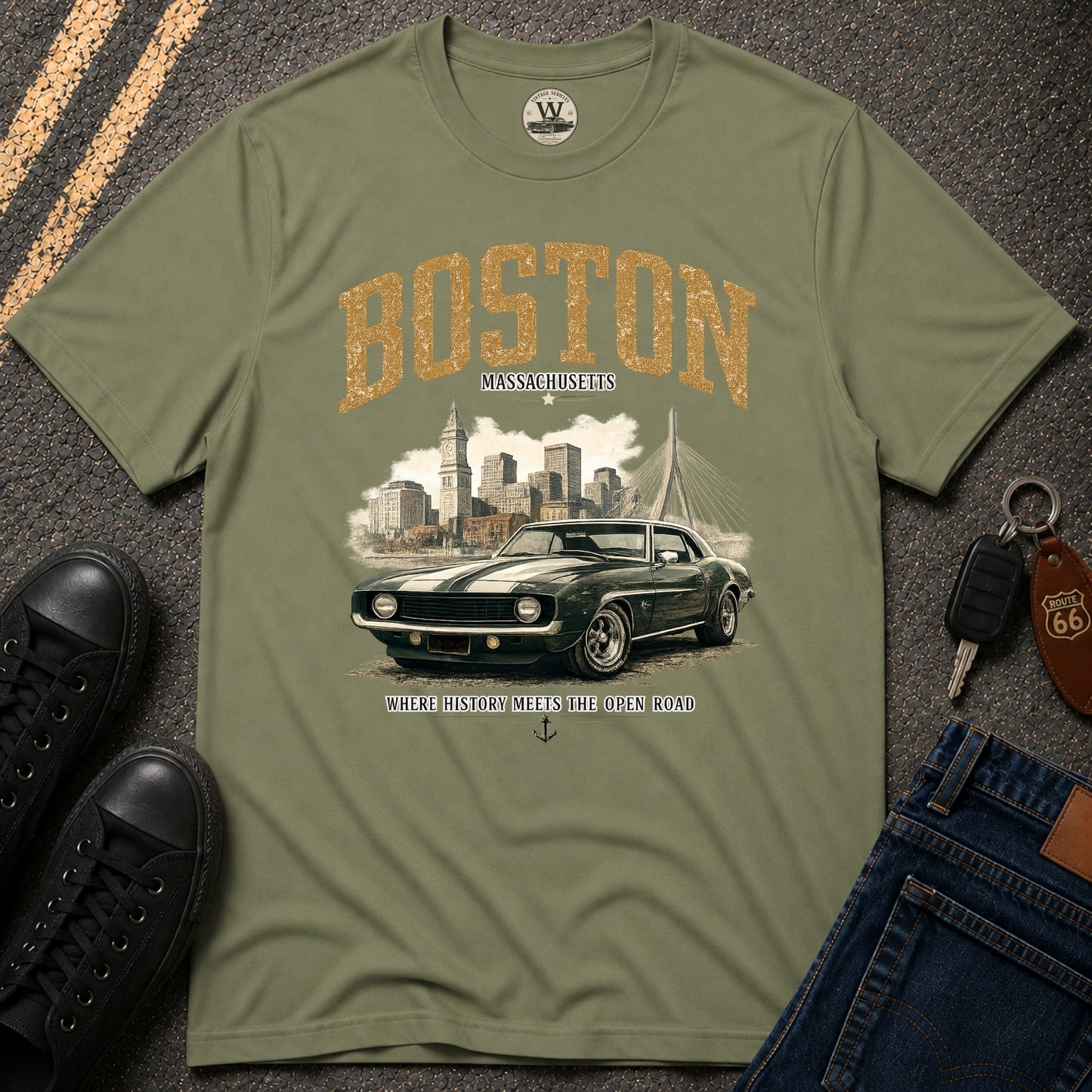 Boston Vintage Car T-Shirt