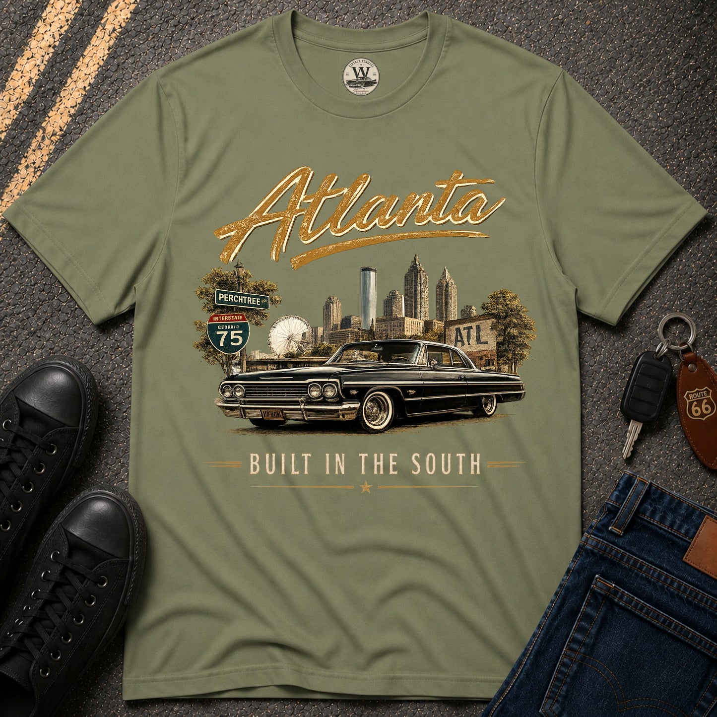 Atlanta Vintage Car T-Shirt
