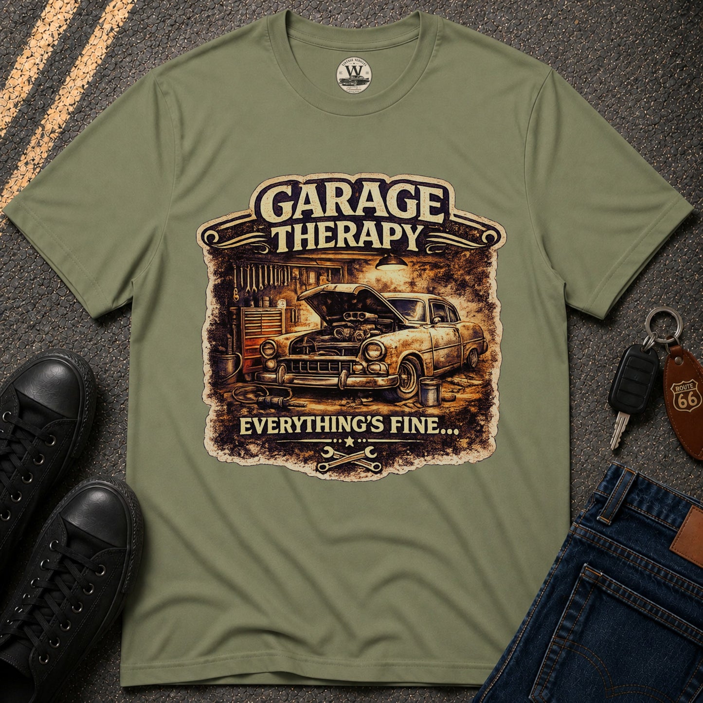 Garage Therapy – Vintage Mechanic Tee