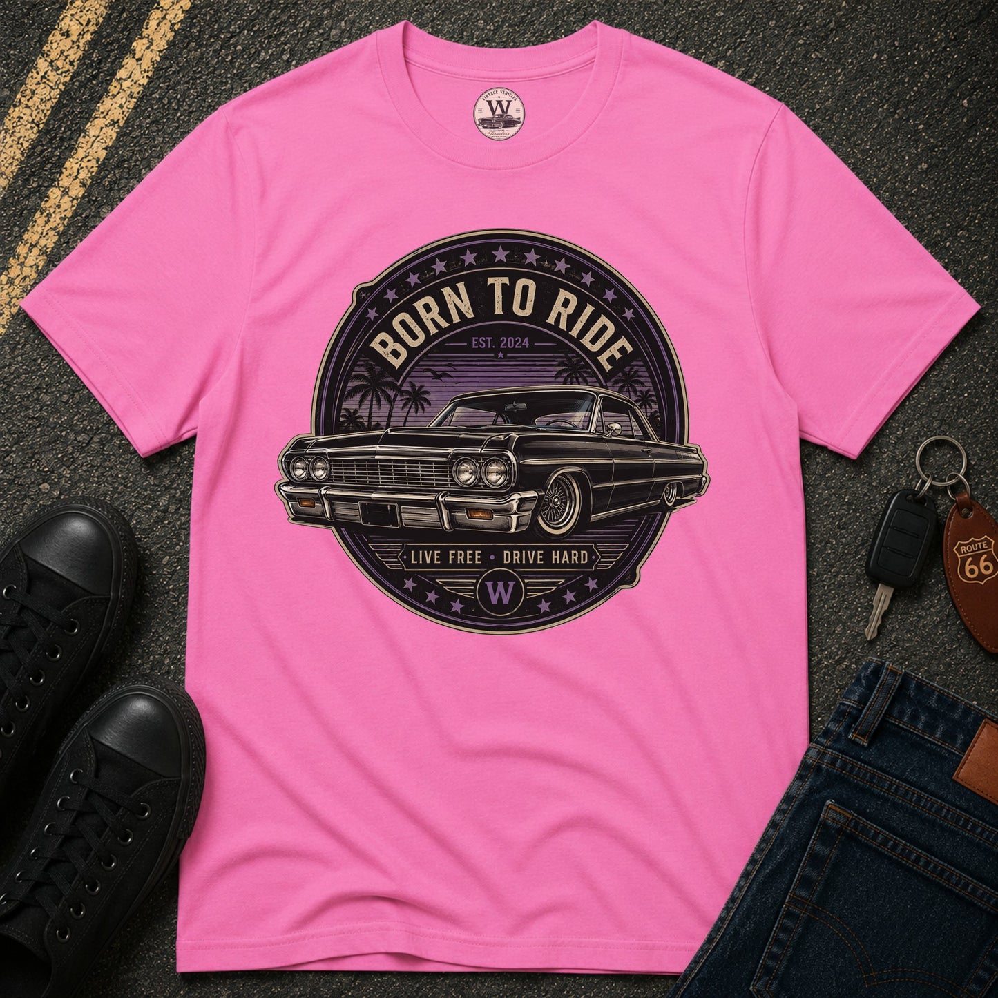 Born To Ride – Classic Lowrider Tee