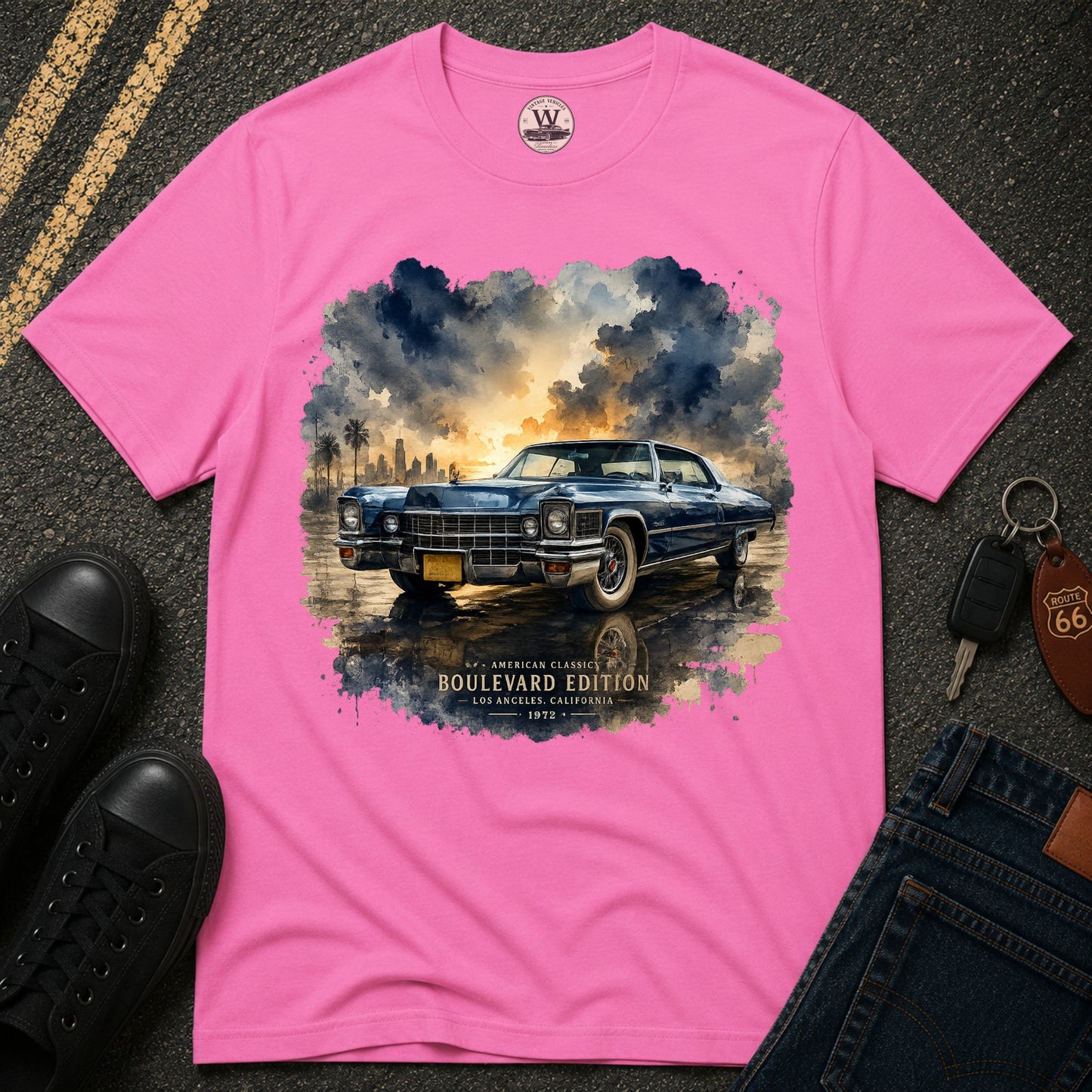Blue Chrome Cruiser – Retro Tee