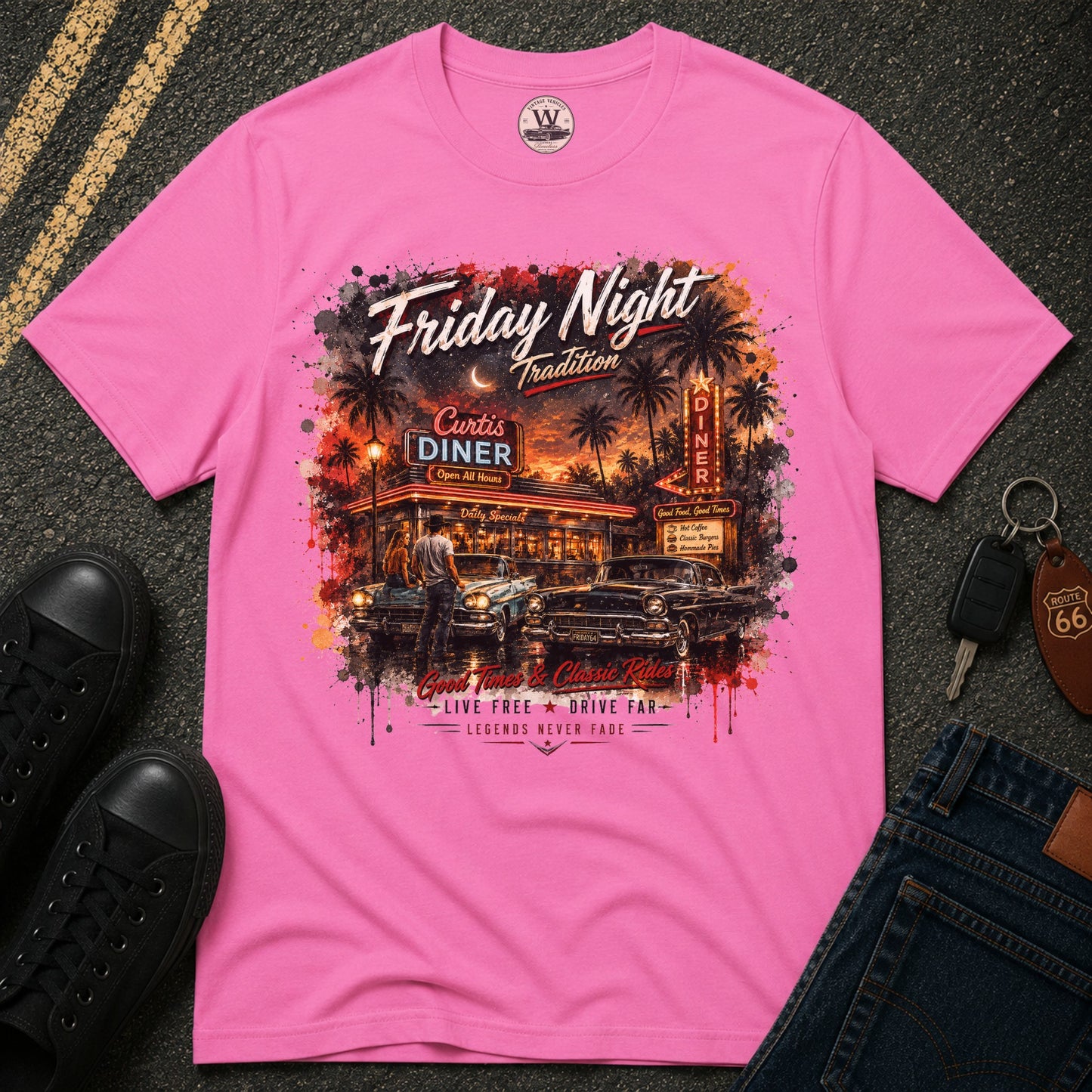 Friday Night Tradition Vintage Car Tee