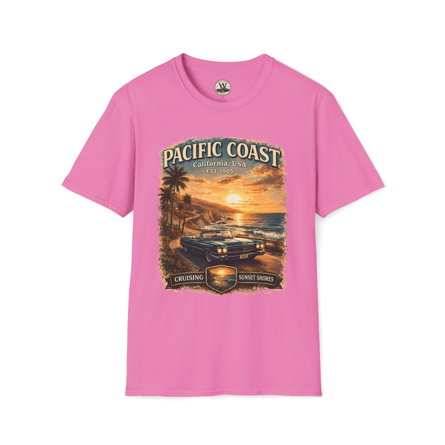 Pacific Coast Classic Car Sunset Tee