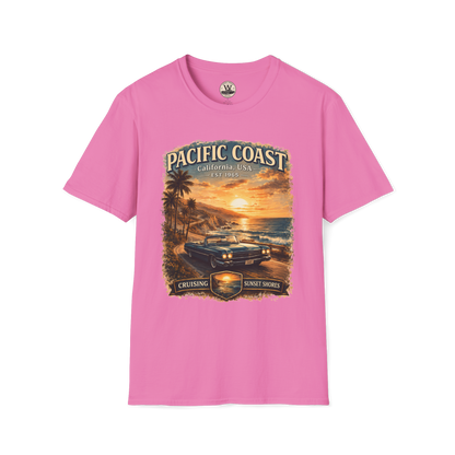 Pacific Coast Classic Car Sunset Tee