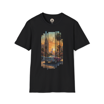 LA Sunset Vintage Car Tee