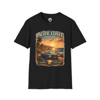 Pacific Coast Classic Car Sunset Tee