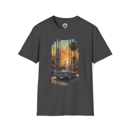 LA Sunset Vintage Car Tee