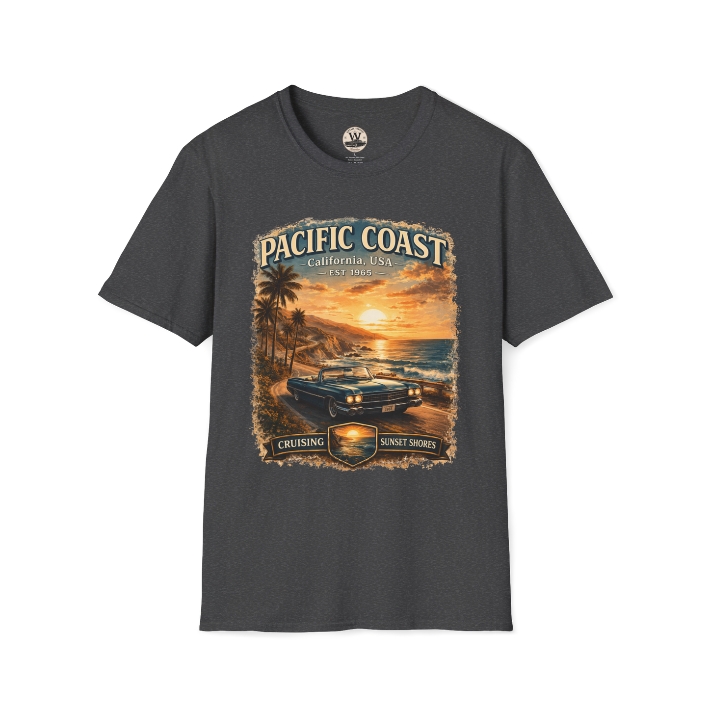 Pacific Coast Classic Car Sunset Tee