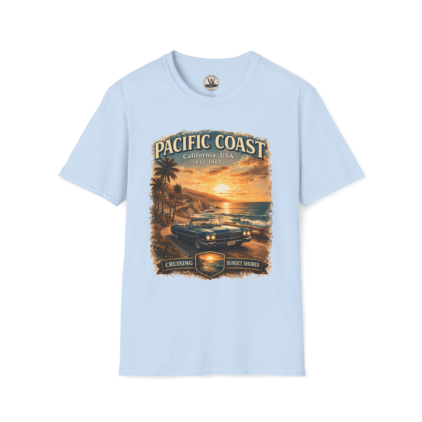 Pacific Coast Classic Car Sunset Tee