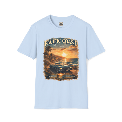 Pacific Coast Classic Car Sunset Tee