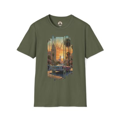 LA Sunset Vintage Car Tee