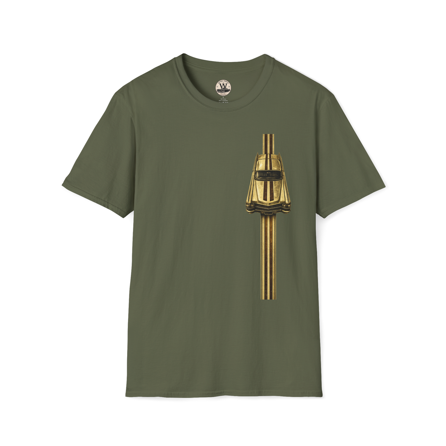 Gold Racer Stripe – Vintage Car Tee