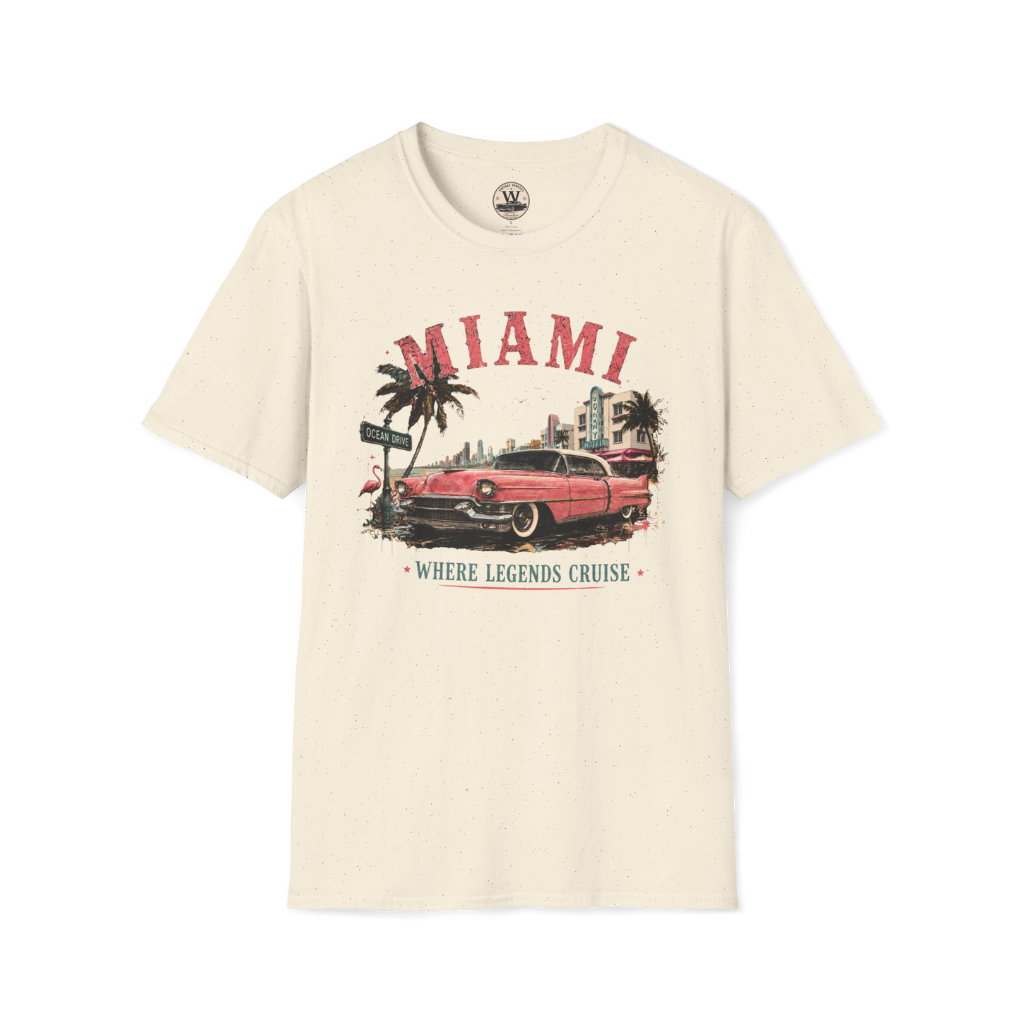 Miami Where Legends Cruise Vintage Car Tee