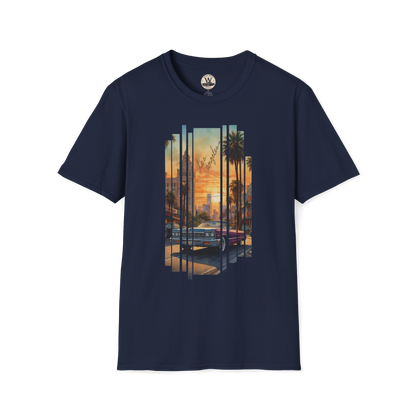 LA Sunset Vintage Car Tee