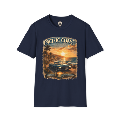 Pacific Coast Classic Car Sunset Tee