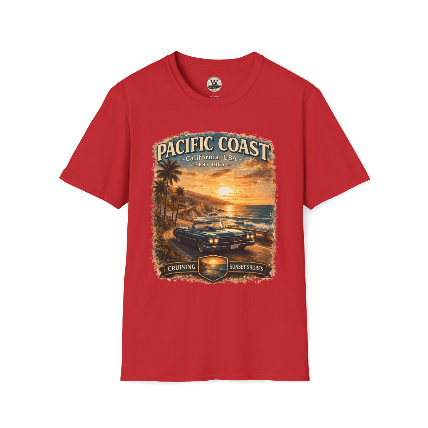 Pacific Coast Classic Car Sunset Tee