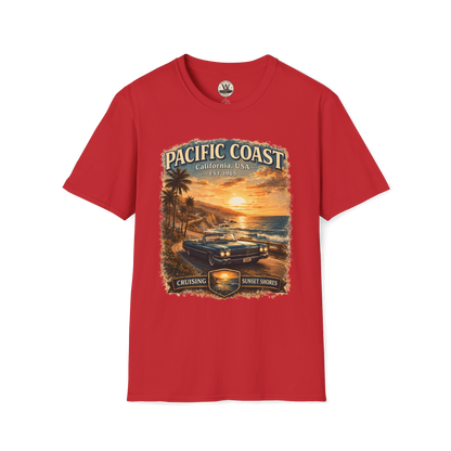 Pacific Coast Classic Car Sunset Tee