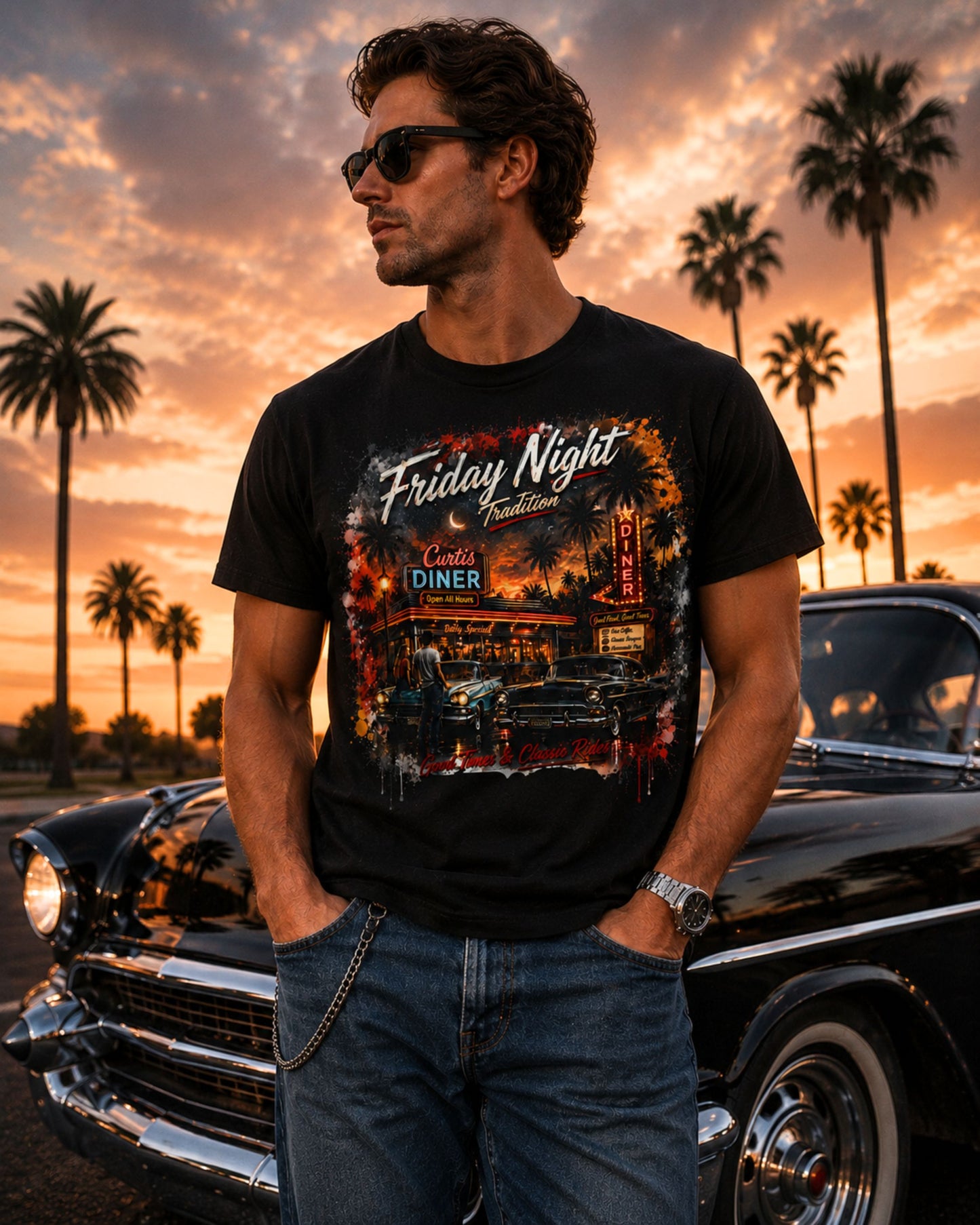 Friday Night Tradition Vintage Car Tee