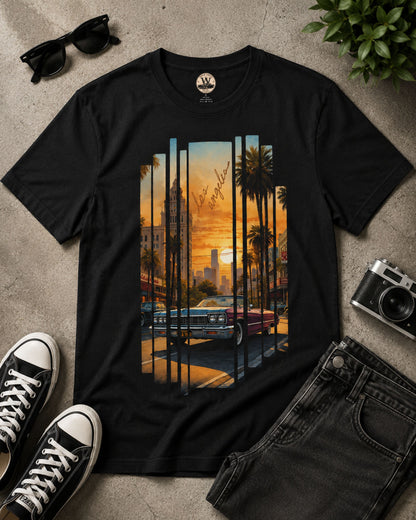 LA Sunset Vintage Car Tee