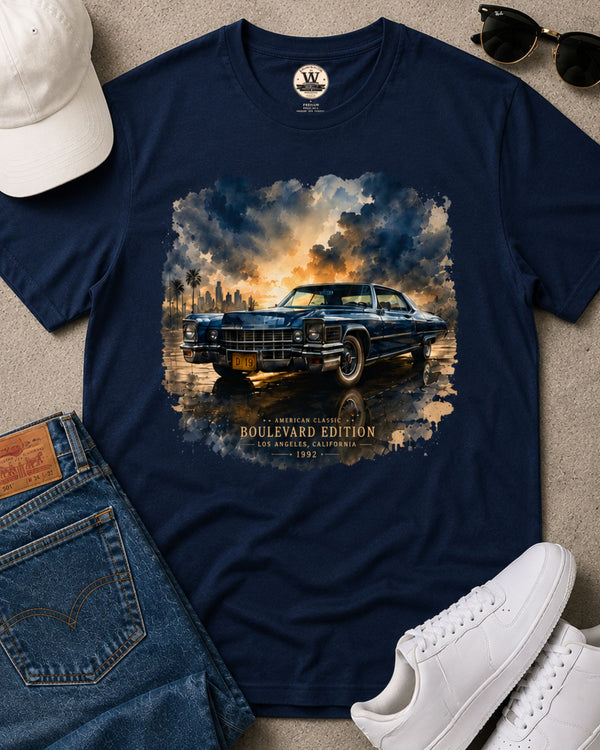 Blue Chrome Cruiser – Retro Tee