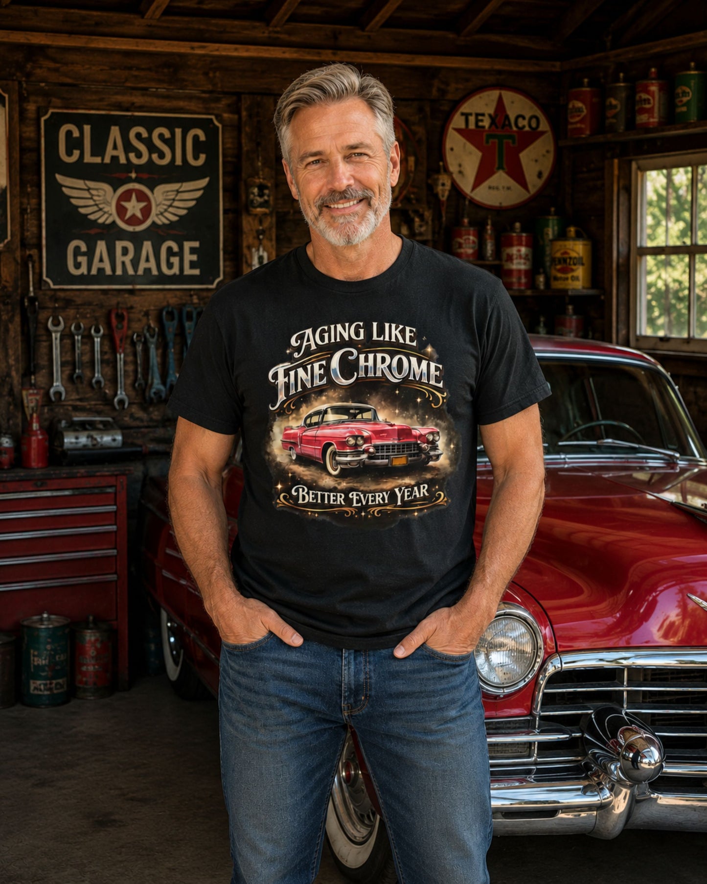 Aging Like Fine Chrome – Classic Car Tee