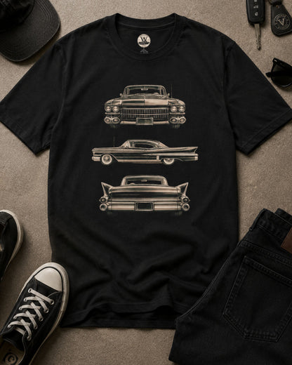 Classic American Car Three-View Graphic Tee