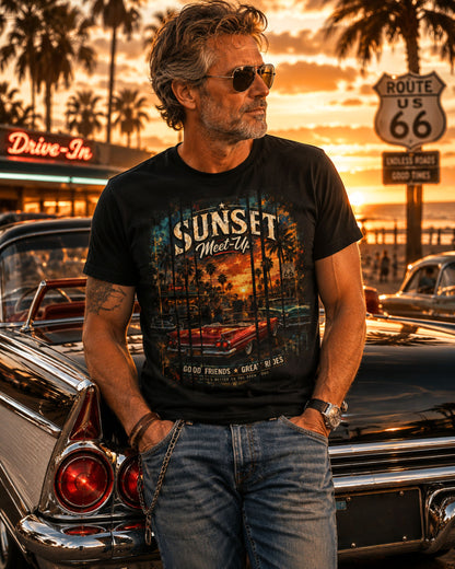 Sunset Meet-Up Classic Car Show Tee