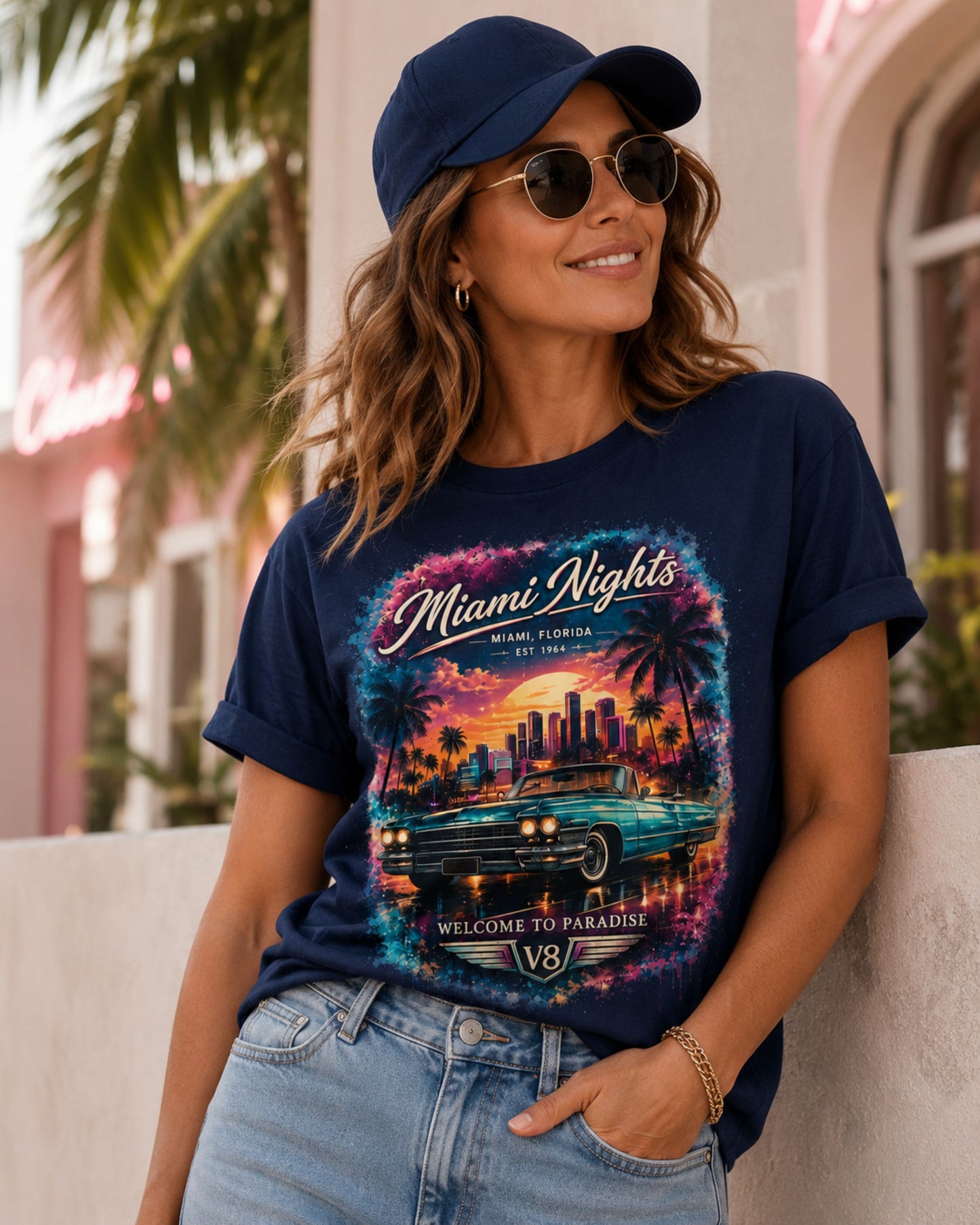 Miami Nights V8 Tee